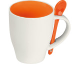 Tasse aus Porzellan mit Löffel, 250ml